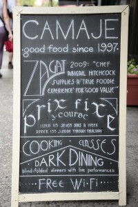 Camaje Bistro P.R. board